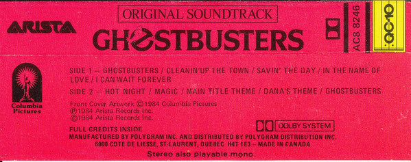 Various – Ghostbusters (Original Soundtrack Album) (Used cassette)