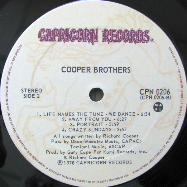Cooper Brothers – Cooper Brothers (Used vinyl)