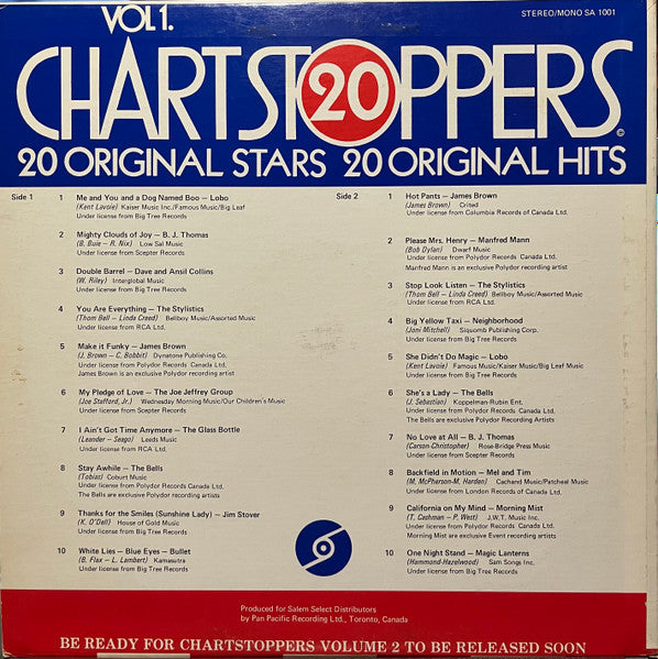 Various – 20 Chartstoppers Vol 1. (Used vinyl)