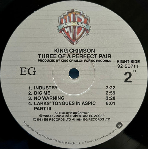 King Crimson – Three Of A Perfect Pair (Used vinyl)
