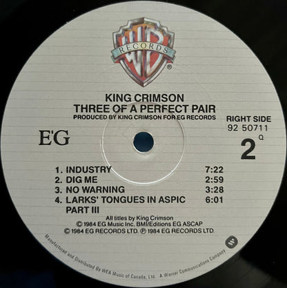 King Crimson – Three Of A Perfect Pair (Used vinyl)