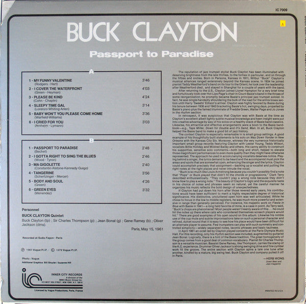 Buck Clayton – Passport To Paradise (Sealed 1979 pressing)