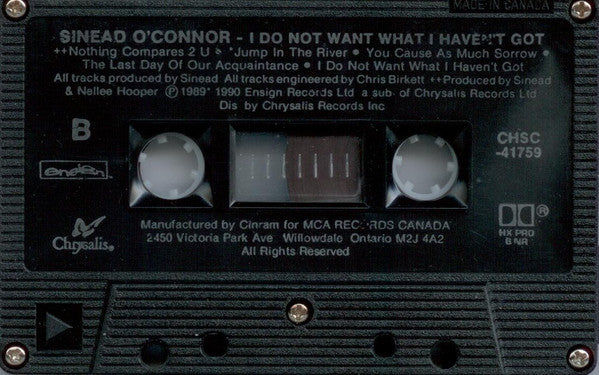 Sinéad O'Connor – I Do Not Want What I Haven't Got (Used cassette)
