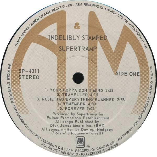 Supertramp – Indelibly Stamped (Used vinyl)