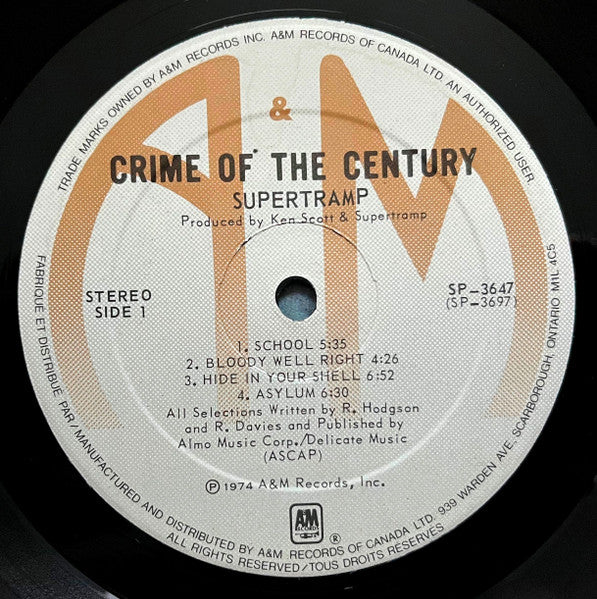 Supertramp – Crime Of The Century (Used vinyl)