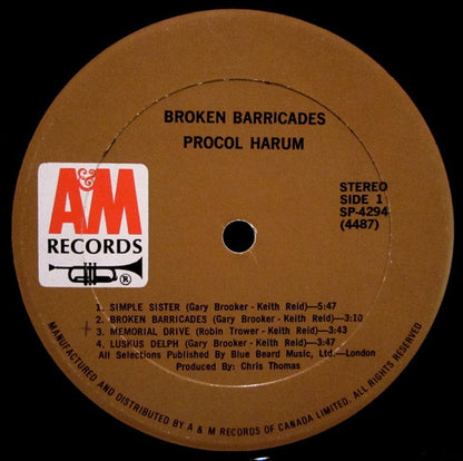 Procol Harum – Broken Barricades (used vinyl)
