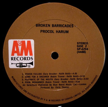 Procol Harum – Broken Barricades (used vinyl)