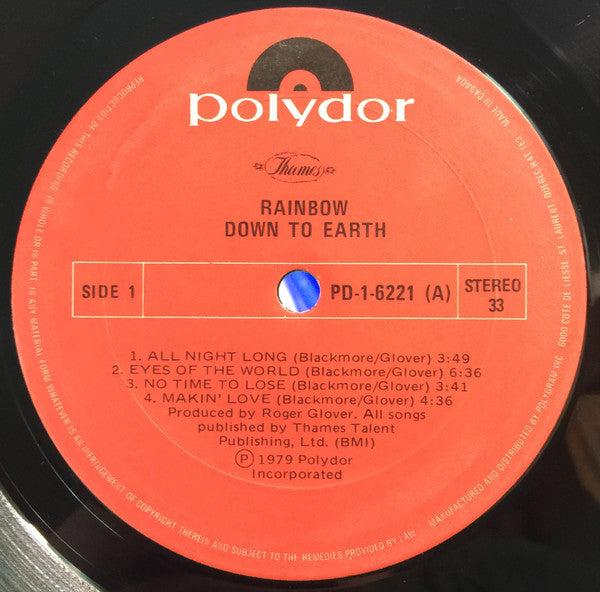 Rainbow – Down To Earth (Used vinyl)
