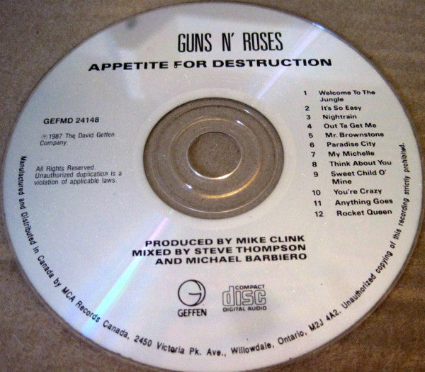 Guns N' Roses – Appetite For Destruction (Used CD)
