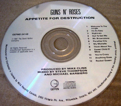 Guns N' Roses – Appetite For Destruction (Used CD)