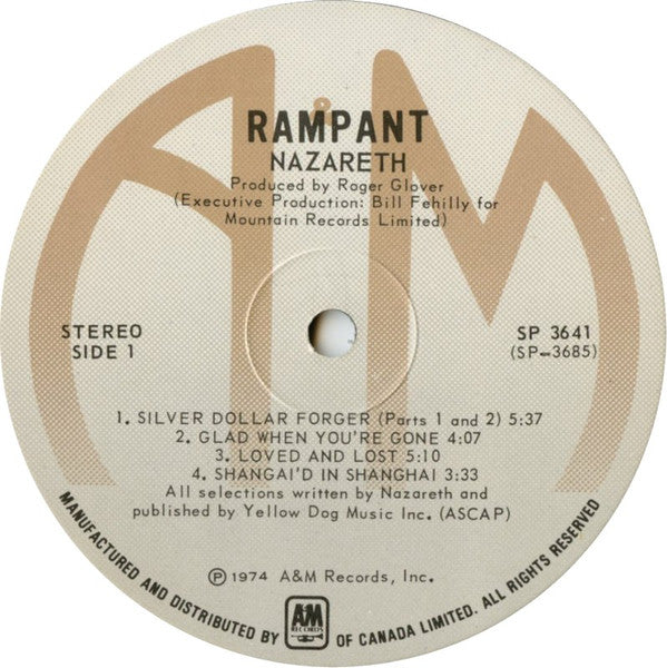 Nazareth – Rampant (Used vinyl)