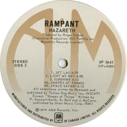 Nazareth – Rampant (Used vinyl)