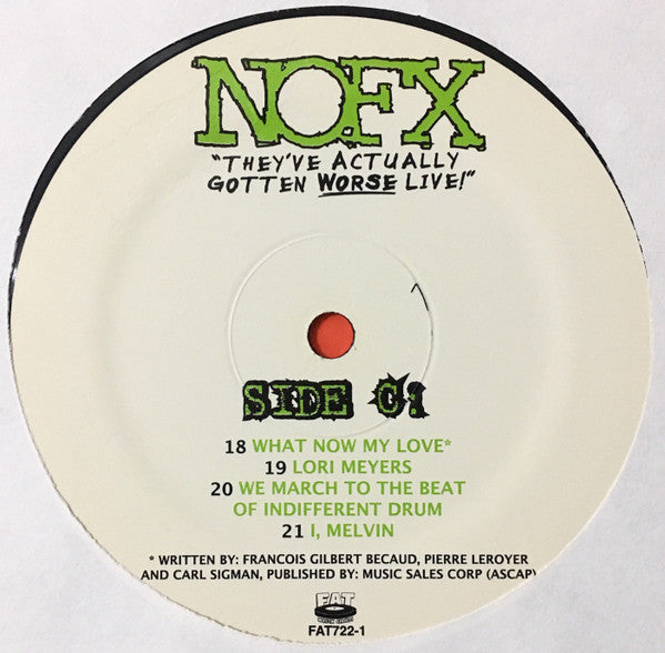 NOFX – They've Actually Gotten Worse Live! (Used vinyl)