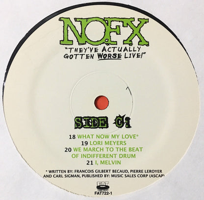 NOFX – They've Actually Gotten Worse Live! (Used vinyl)