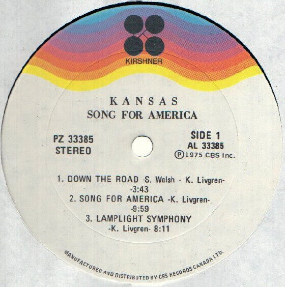 Kansas – Song For America (Used vinyl)