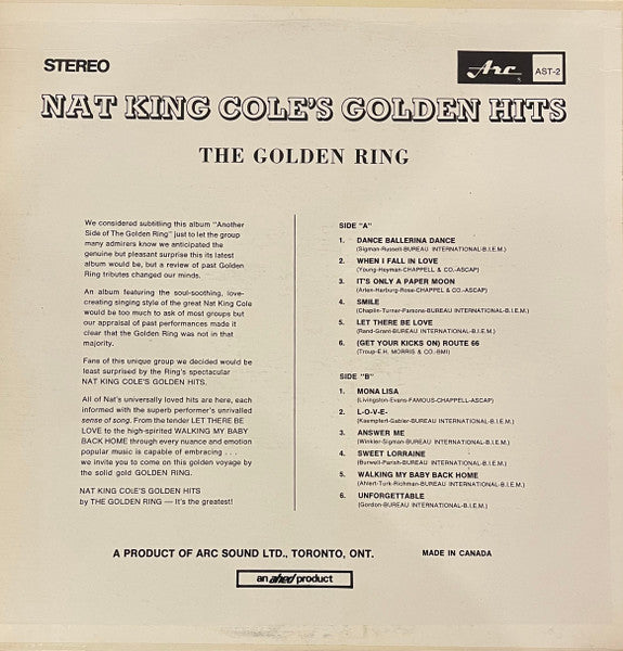 The Golden Ring – Nat King Cole's Golden Hits (Used vinyl)