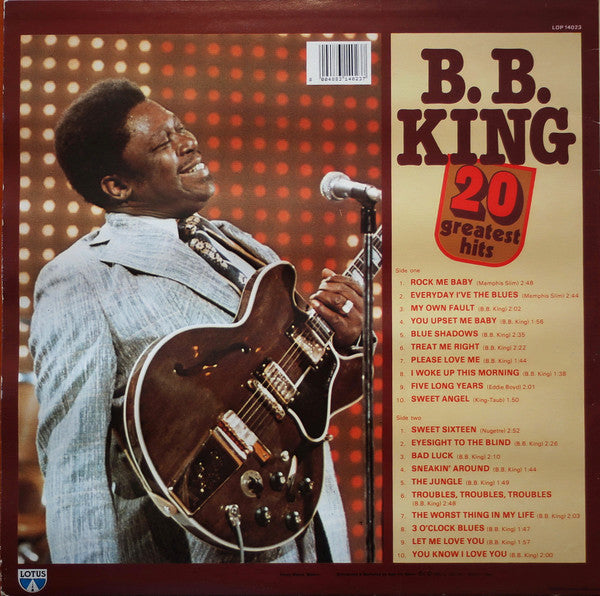 B.B. King – 20 Greatest Hits (Used vinyl)