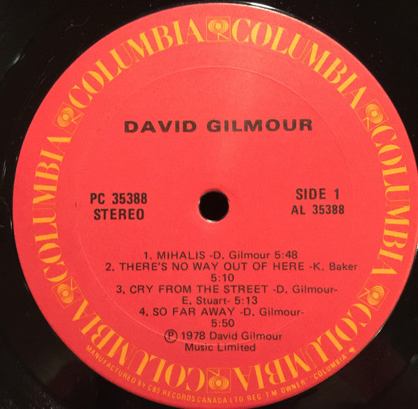 David Gilmour – David Gilmour (Used vinyl)