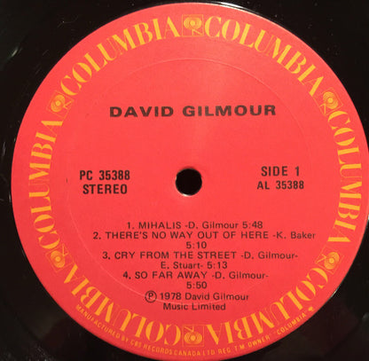David Gilmour – David Gilmour (Used vinyl)