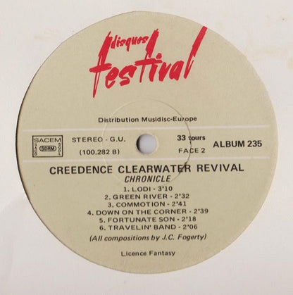 Creedence Clearwater Revival Featuring John Fogerty – Chronicle (The 20 Greatest Hits) (Used vinyl)