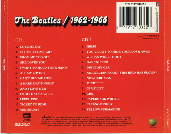 The Beatles – 1962-1966 (Double disc) - Used CD