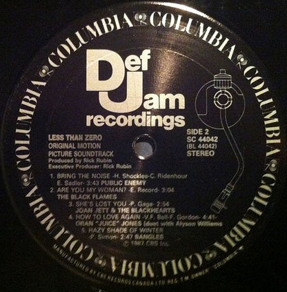 Various – Less Than Zero (Original Motion Picture Soundtrack) (Used vinyl)