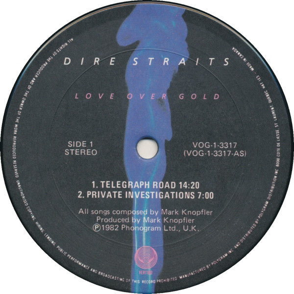Dire Straits – Love Over Gold (Used vinyl)