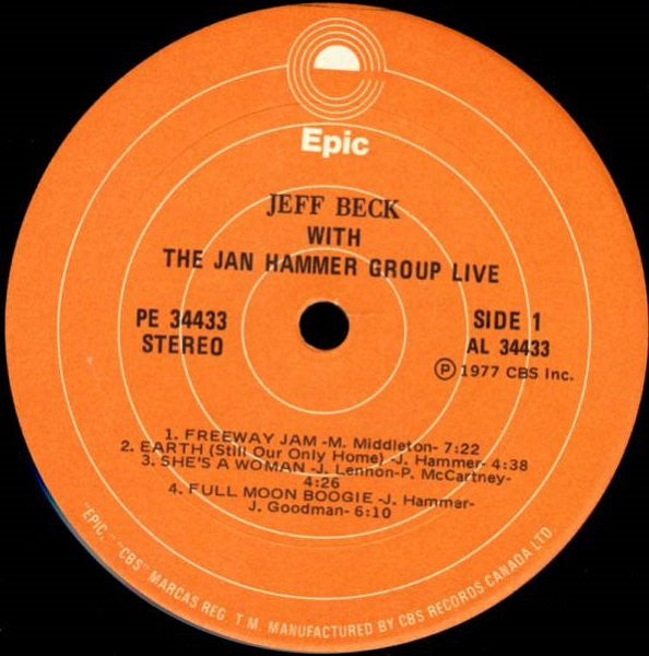 Jeff Beck With The Jan Hammer Group – Live (Used vinyl)