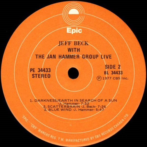 Jeff Beck With The Jan Hammer Group – Live (Used vinyl)