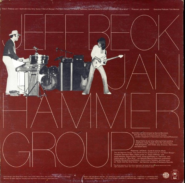 Jeff Beck With The Jan Hammer Group – Live (Used vinyl)