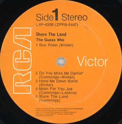 The Guess Who – Share The Land (Used vinyl)