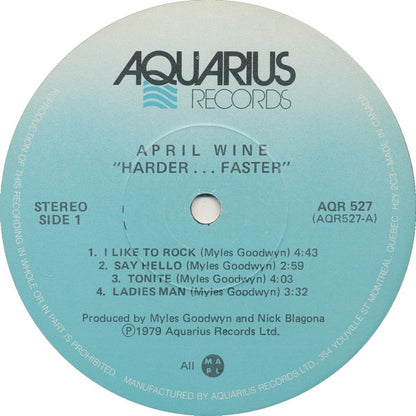 April Wine – Harder.....Faster (Used vinyl)