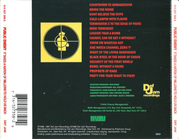 Public Enemy – It Takes A Nation Of Millions To Hold Us Back (Used CD)