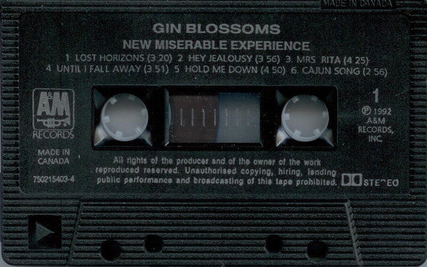 Gin Blossoms – New Miserable Experience - Used cassette