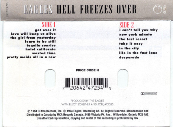 Eagles – Hell Freezes Over (Used cassette)