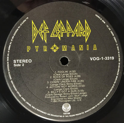 Def Leppard – Pyromania (Used vinyl)