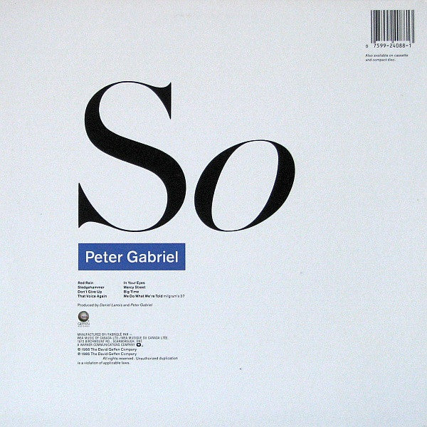 Peter Gabriel – So (Used vinyl)