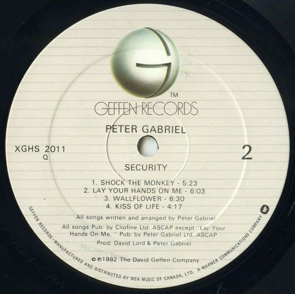 Peter Gabriel – Security (Used vinyl)