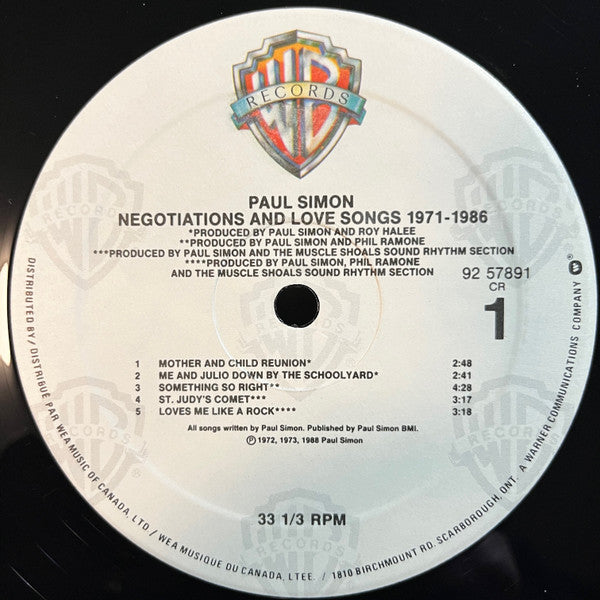 Paul Simon – Negotiations And Love Songs (1971-1986) (Used vinyl)