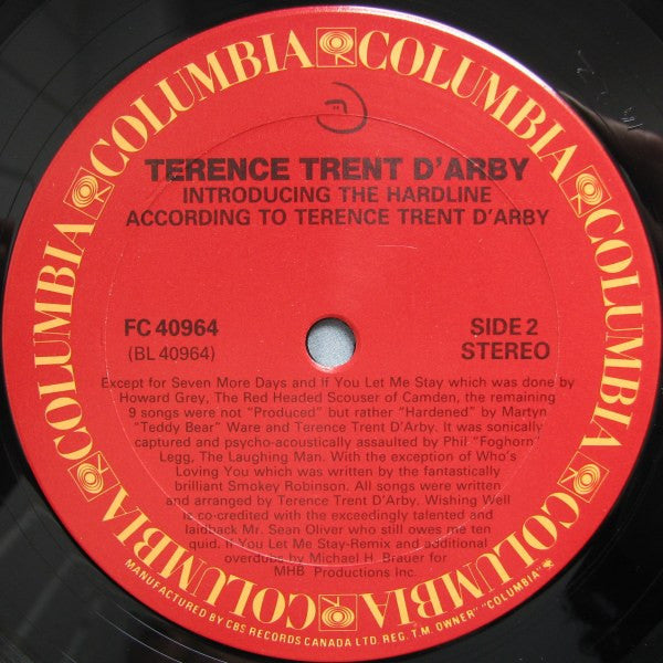 Terence Trent D'Arby – Introducing The Hardline According To Terence Trent D'Arby (Used vinyl)