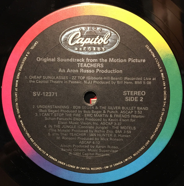 Various – Original Soundtrack From The Motion Picture "Teachers" (Used vinyl)