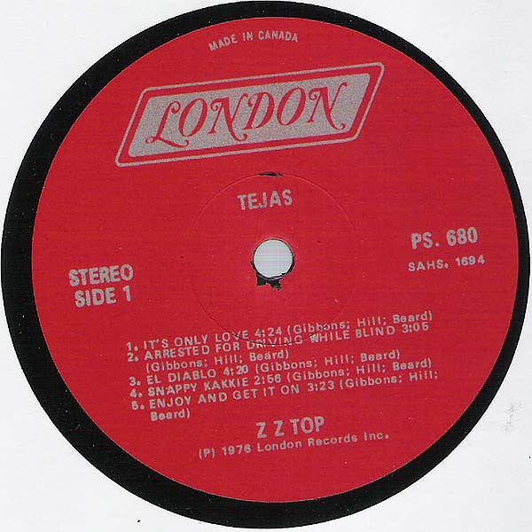 ZZ Top – Tejas (Used vinyl)