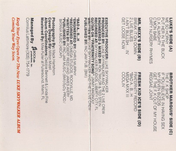 The 2 Live Crew – As Nasty As They Wanna Be (Used Cassette)