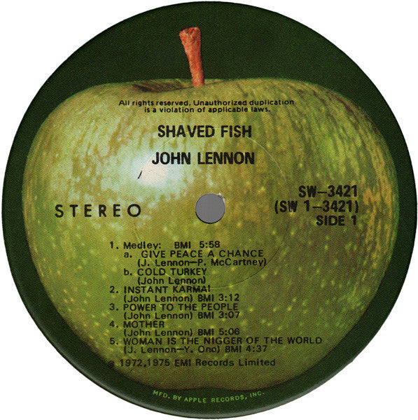 John Lennon - Plastic Ono Band – Shaved Fish (Used vinyl)