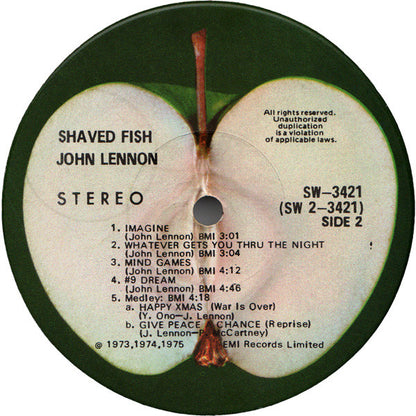 John Lennon - Plastic Ono Band – Shaved Fish (Used vinyl)