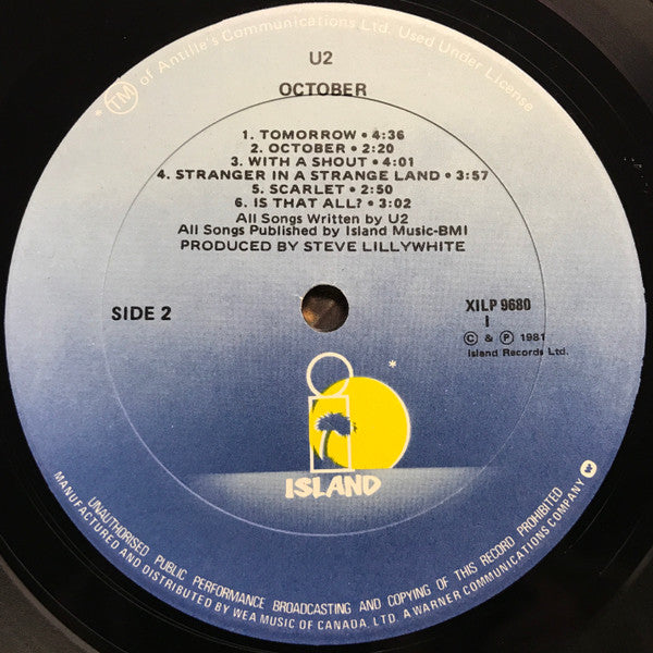 U2 – October (Used vinyl)