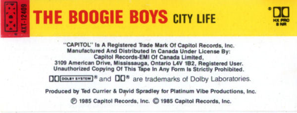 The Boogie Boys – City Life (Used cassette)