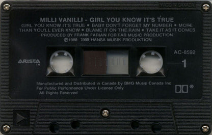 Milli Vanilli – Girl You Know It's True (Used cassette)