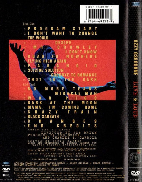 Ozzy Osbourne – Live & Loud (Used DVD)