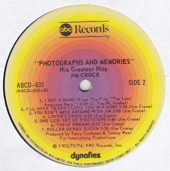 Jim Croce – Photographs & Memories: His Greatest Hits (Used vinyl)